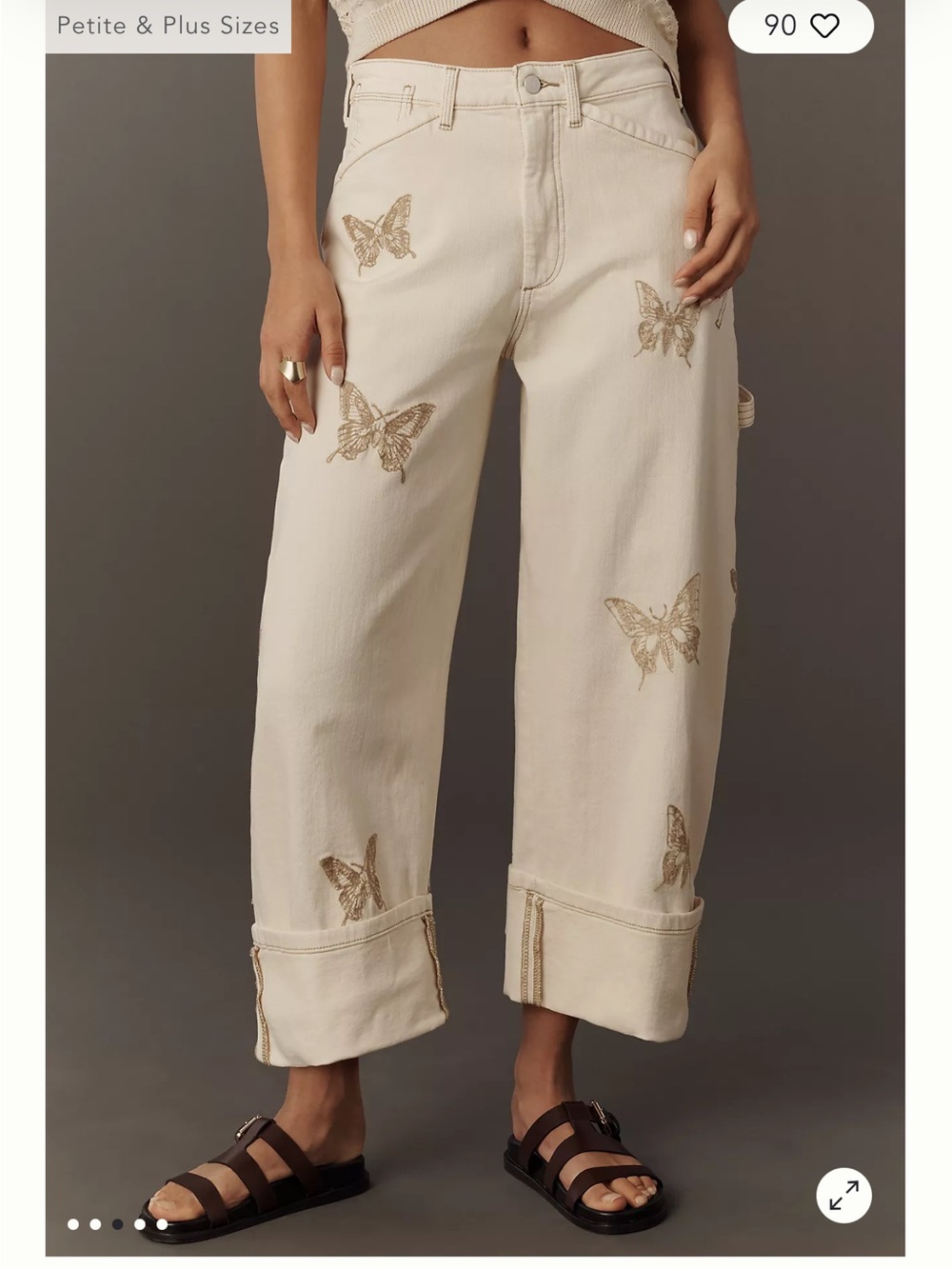 Pilcro By Anthropologie:”Kayden”High Rise Cropped Butterfly Jeans/NWOT - Picture 4 of 13